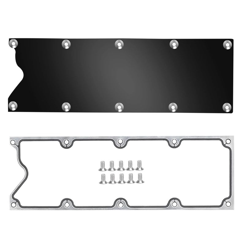 Endxedo LS Gen 3 Valley Pan Cover Plate with Gasket and Seals Low Profile - Aluminum Knock Sensor fit for LSX LS1 LM7 LR4 LQ4 LS6 L59 LQ9 LM4 L33 (Black) - Image 4